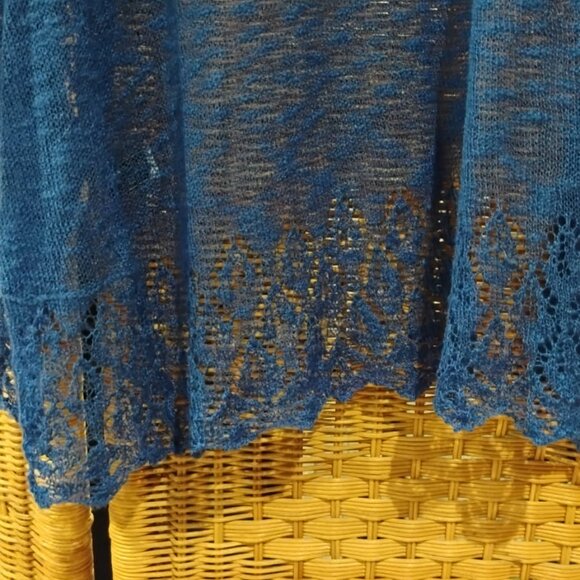 Women Royal Blue Sweater Wrap by Keren Hart size S - Picture 5 of 8